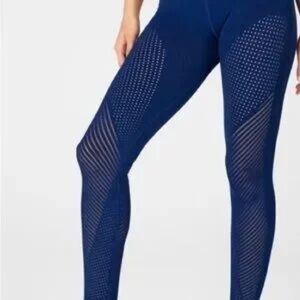Women's Blue Mesh Leggings